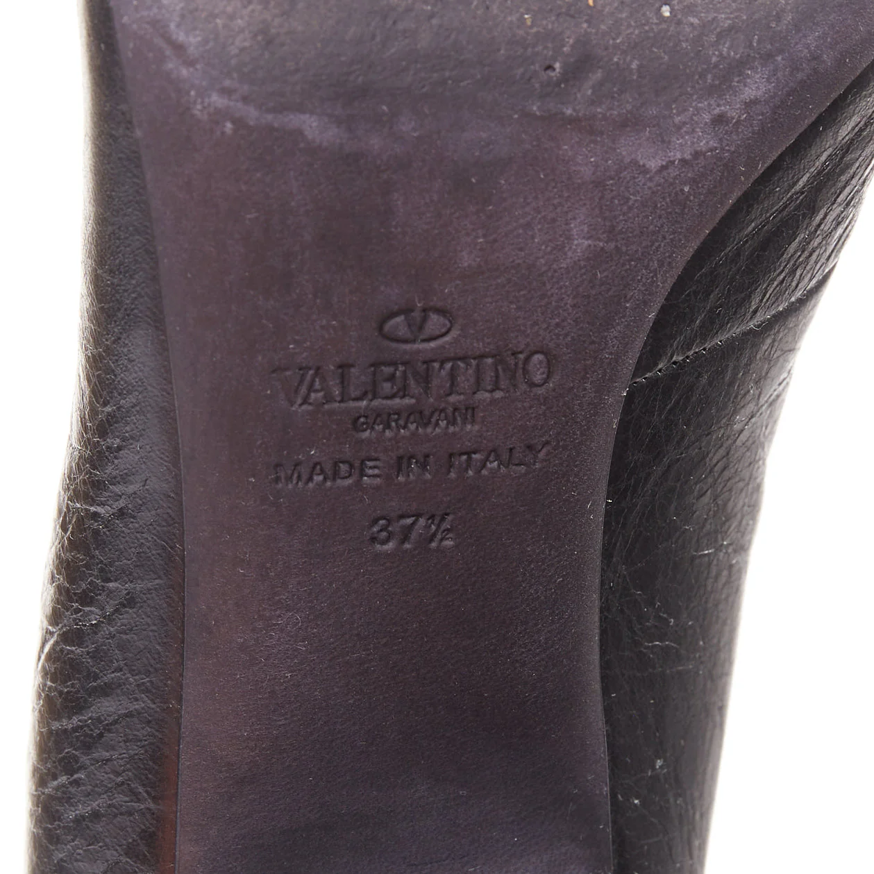 Women's VALENTINO 2016 Runway black crinkled leather ribbon lace ballet booties EU37.5 - Image 9