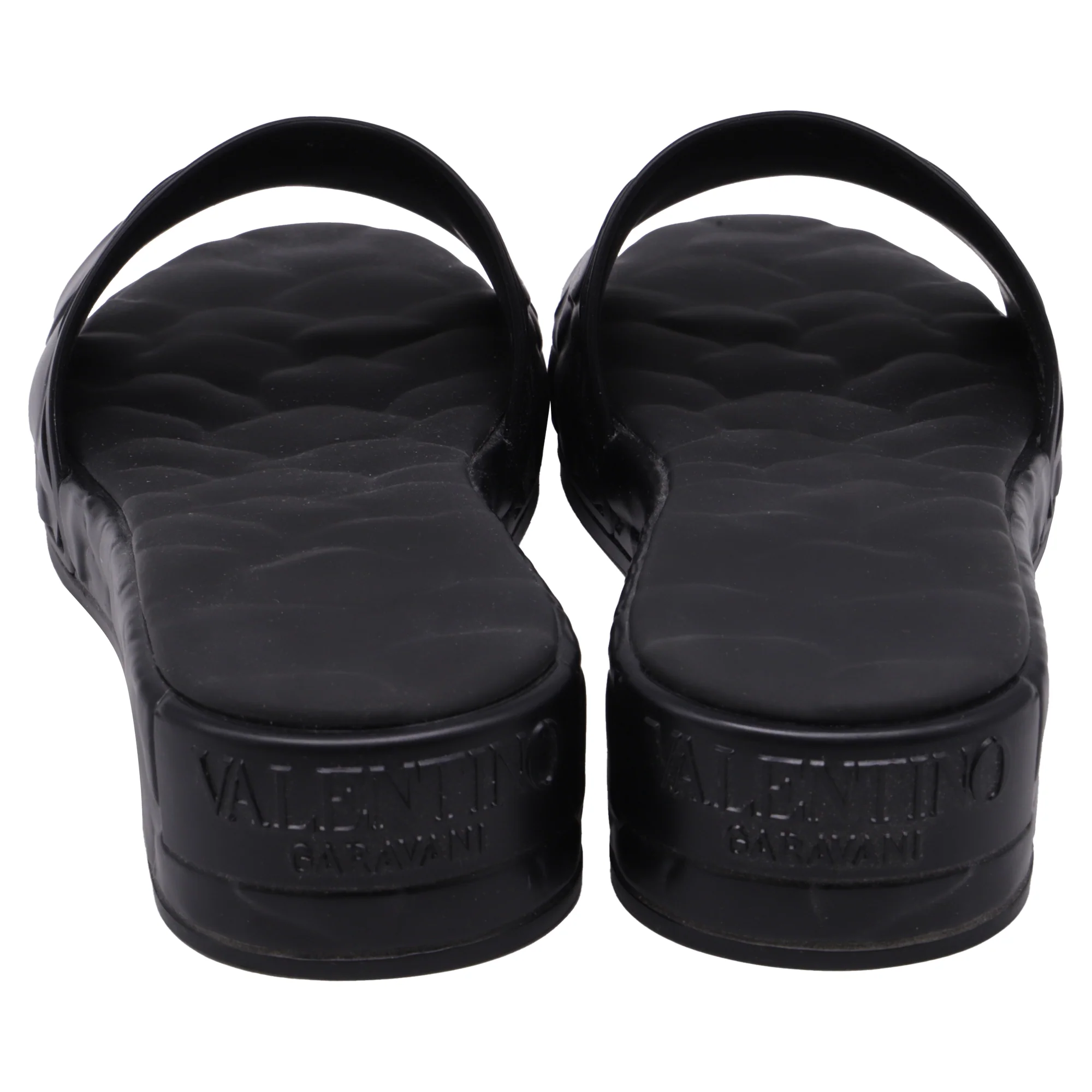 Women's Valentino Garavani Atelier Rose Platform Slides in Black Rubber - Image 5