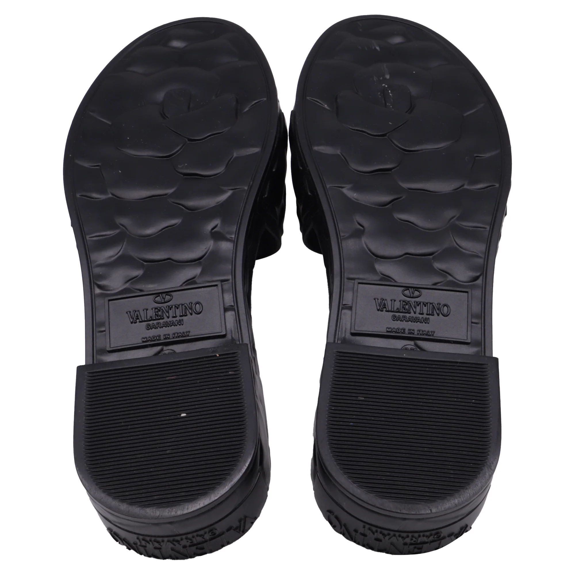 Women's Valentino Garavani Atelier Rose Platform Slides in Black Rubber - Image 8