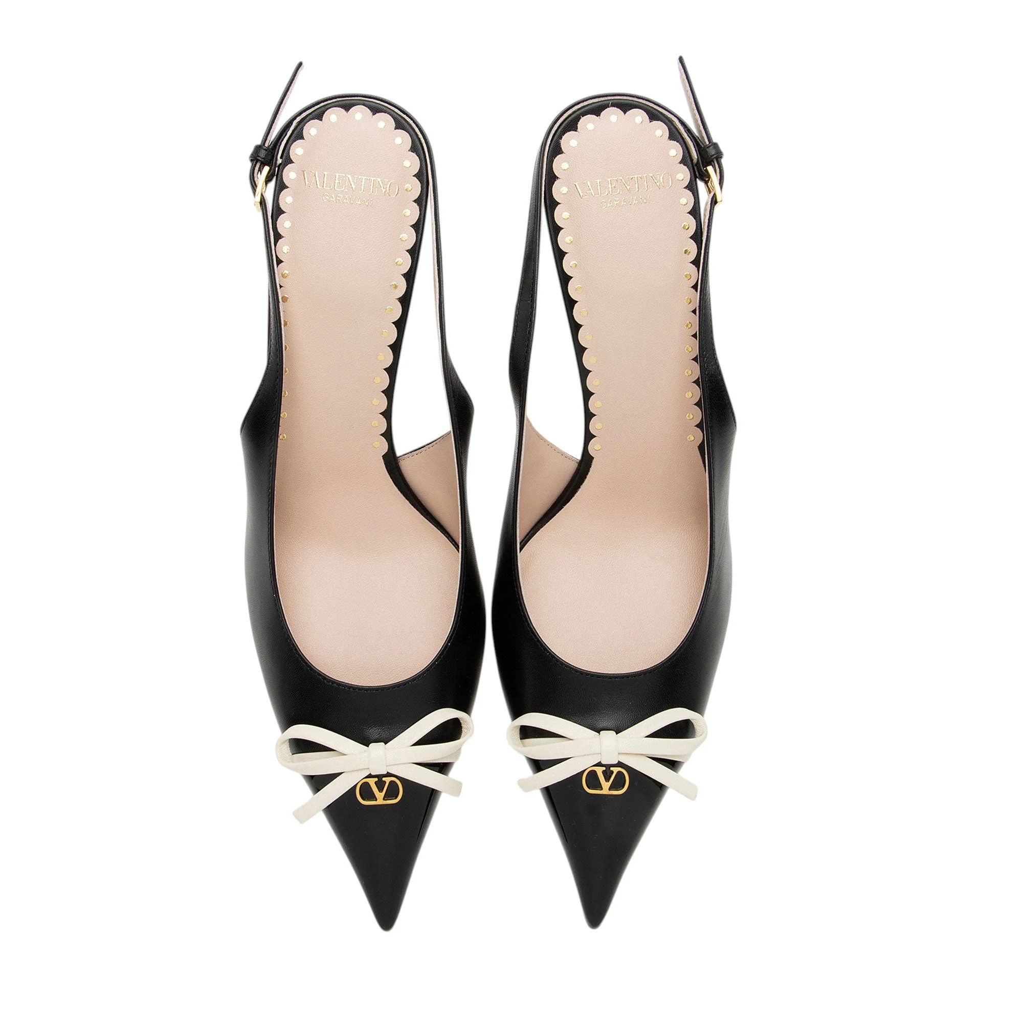 Women's Valentino Leather Bepointy Slingback Pumps - Size 7 / 37 - Image 5
