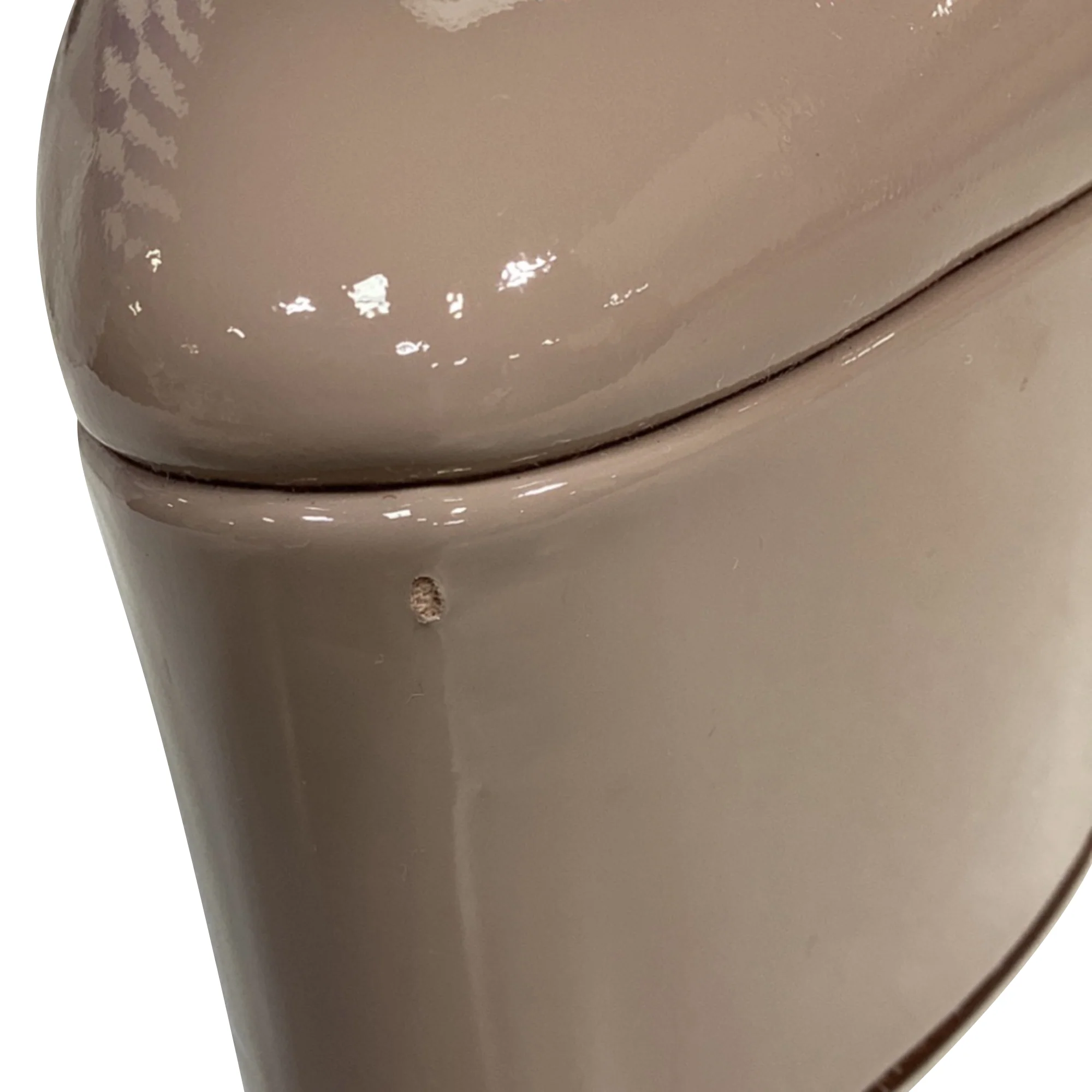 Women's Valentino Rockstud 155 Platform Pumps in Beige Patent-Leather - Image 9