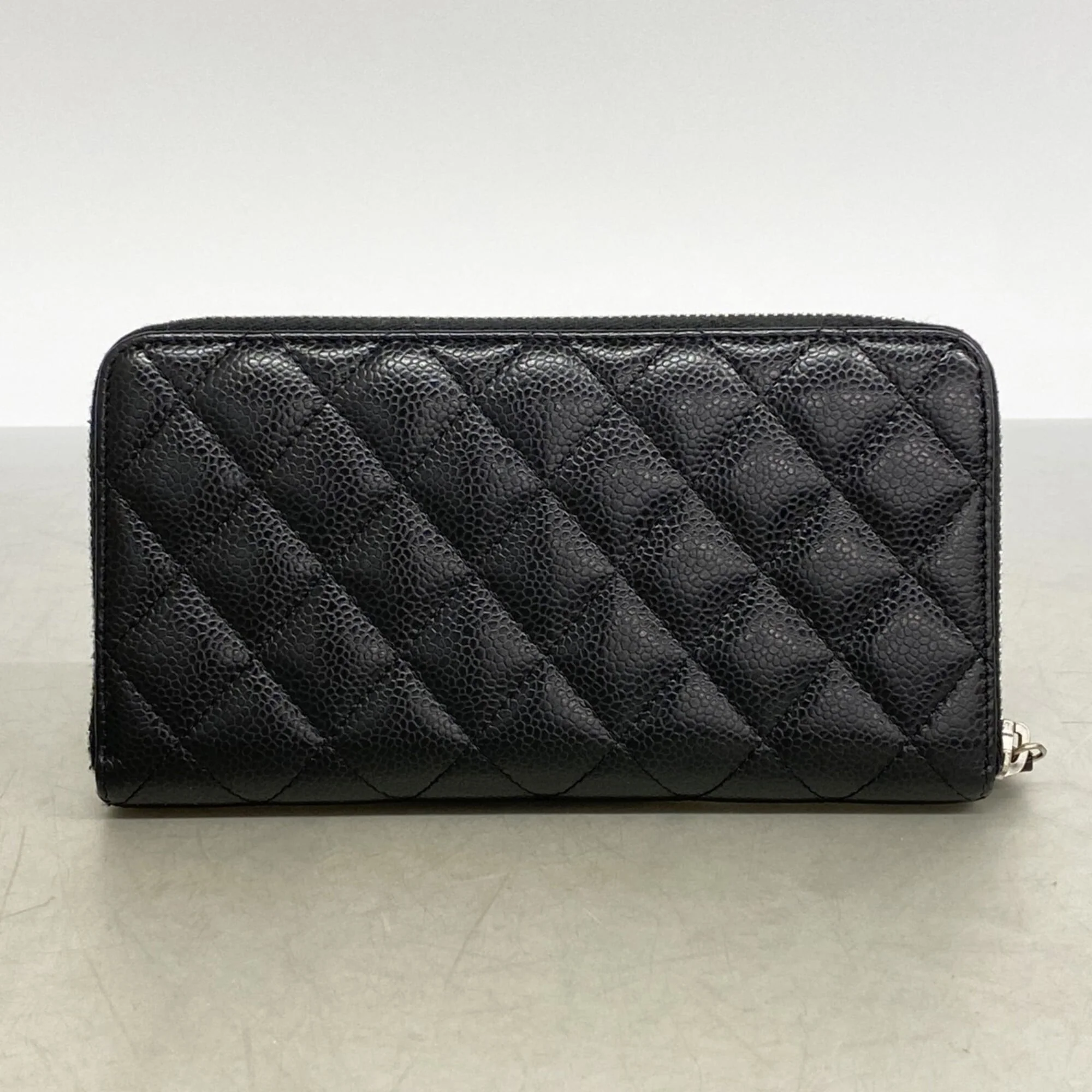 Zip Around Wallet Quilted Caviar Long - Image 5