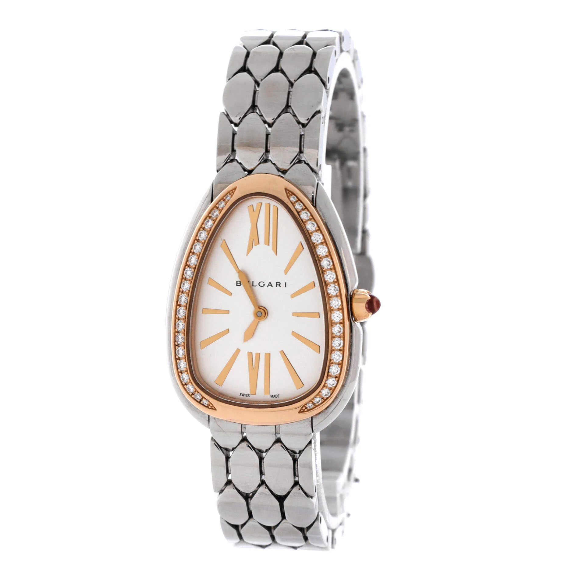 Serpenti Seduttori Quartz Watch Stainless Steel and Rose Gold with Diamond Bezel 25 - Image 3