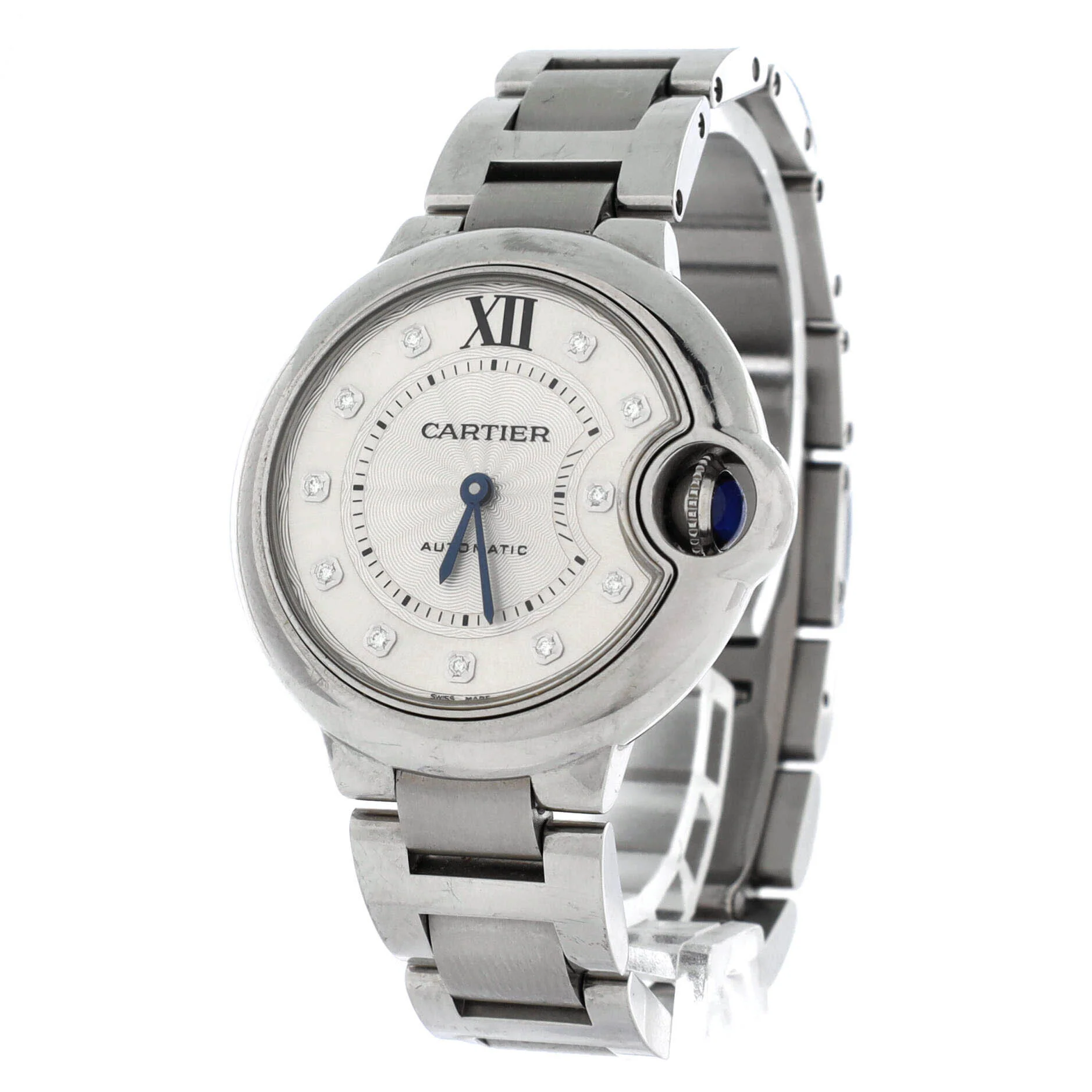 Ballon Bleu de Cartier Automatic Watch Stainless Steel with Diamond Markers 33 - Image 2