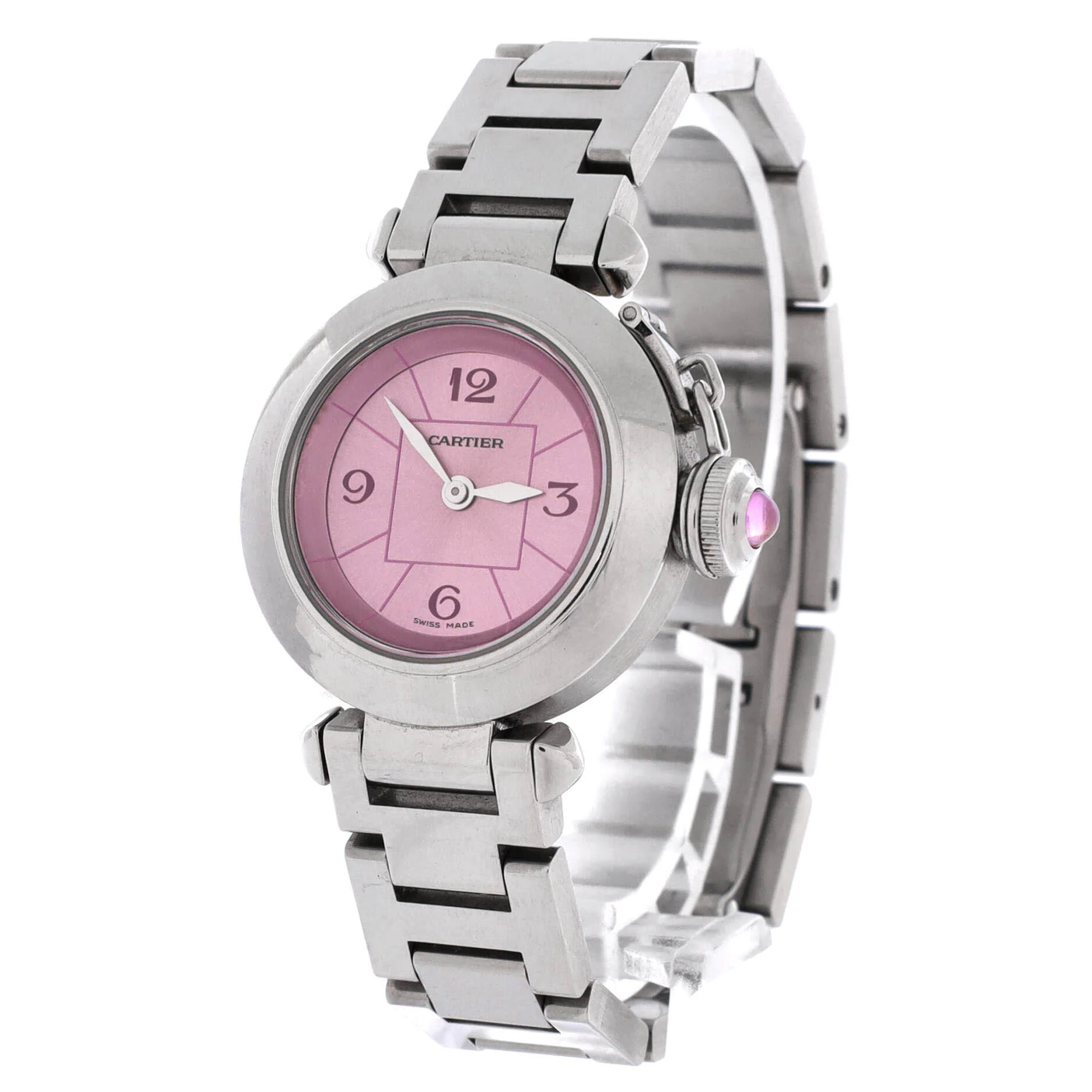 Miss Pasha Pink Dial Quartz Watch Stainless Steel 27 - Image 2
