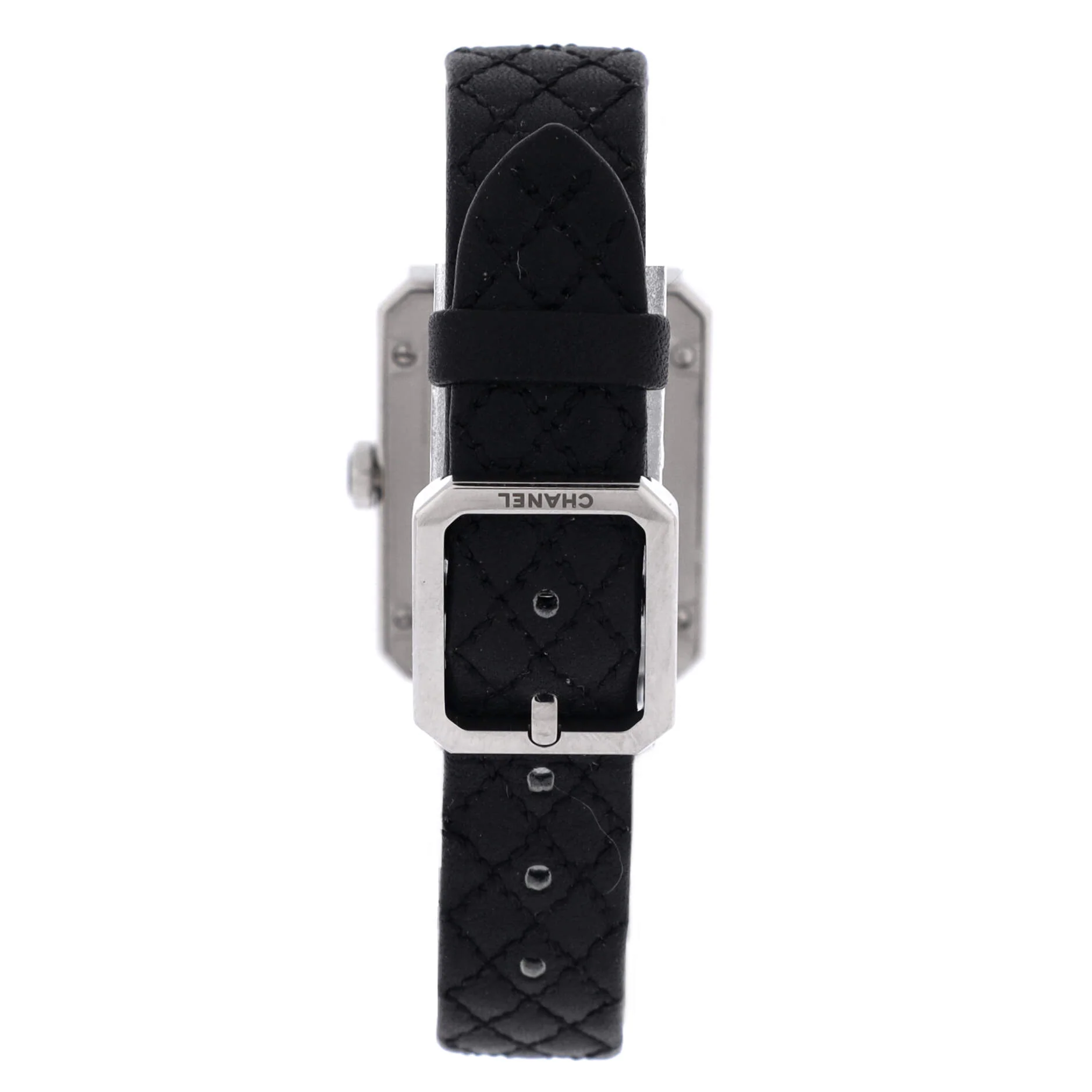 Boy·Friend Quartz Watch Stainless Steel and Quilted Leather with Diamond Bezel 22 - Image 4