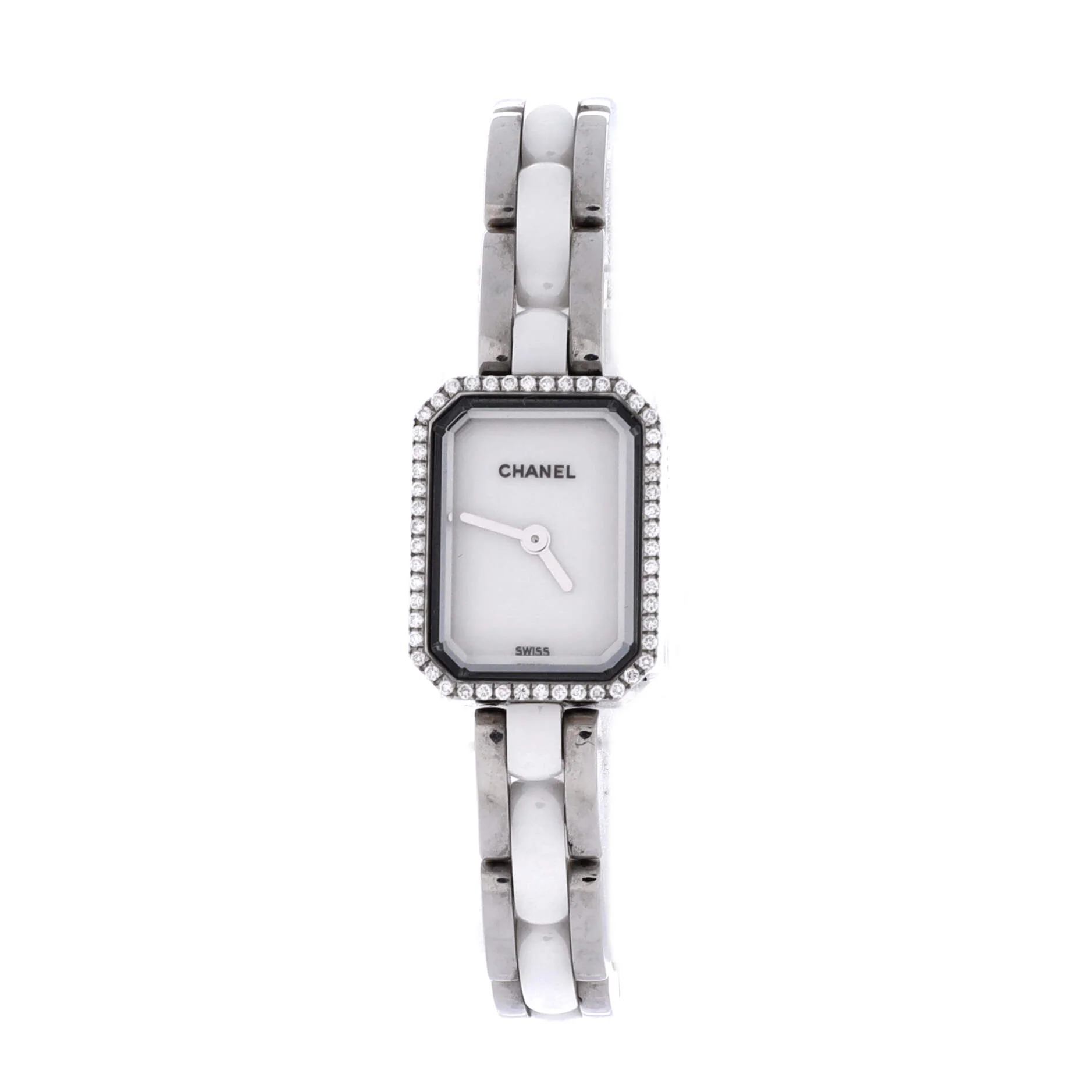 Premiere Mini Quartz Watch Stainless Steel and Ceramic with Diamond Bezel 15 - Image 2