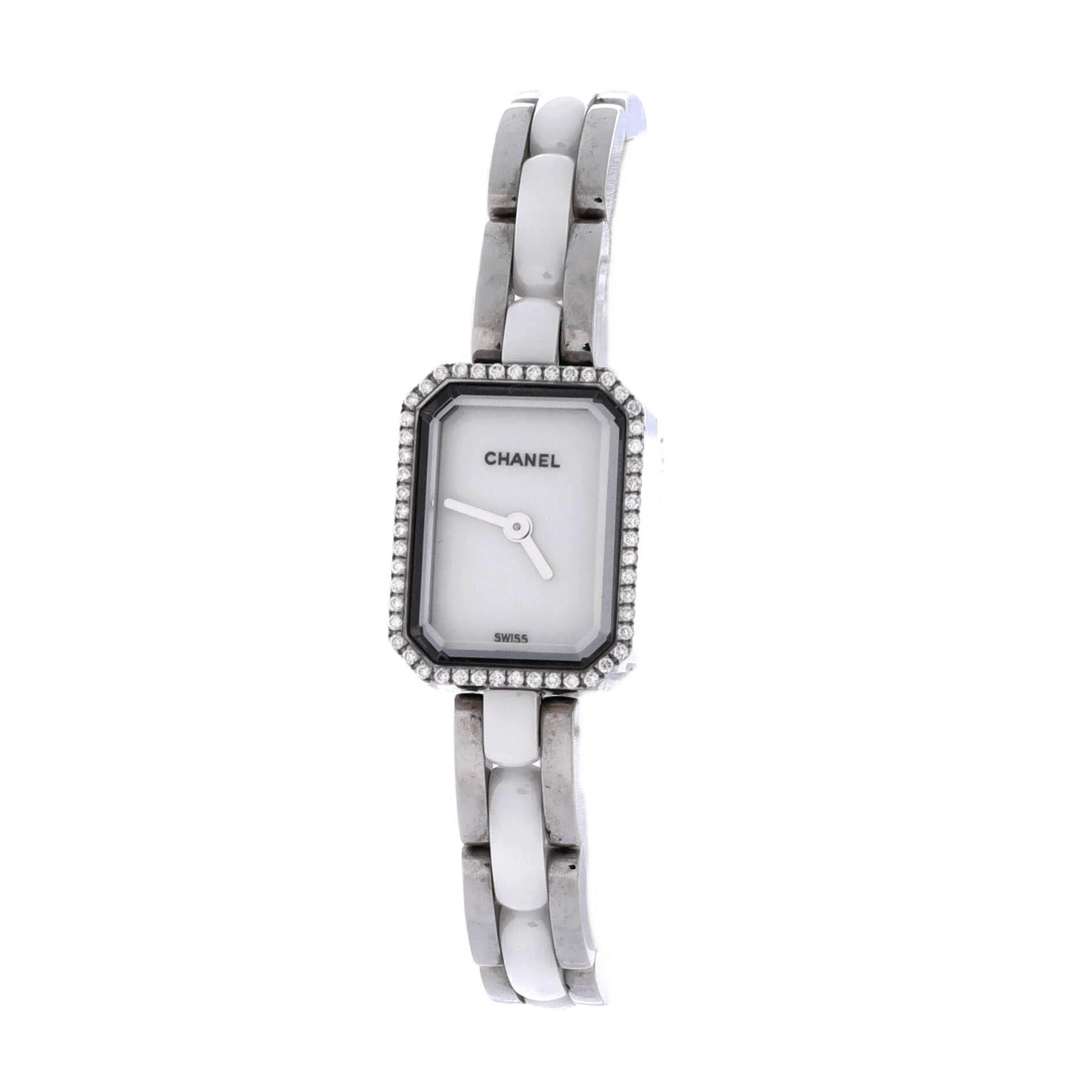 Premiere Mini Quartz Watch Stainless Steel and Ceramic with Diamond Bezel 15 - Image 3