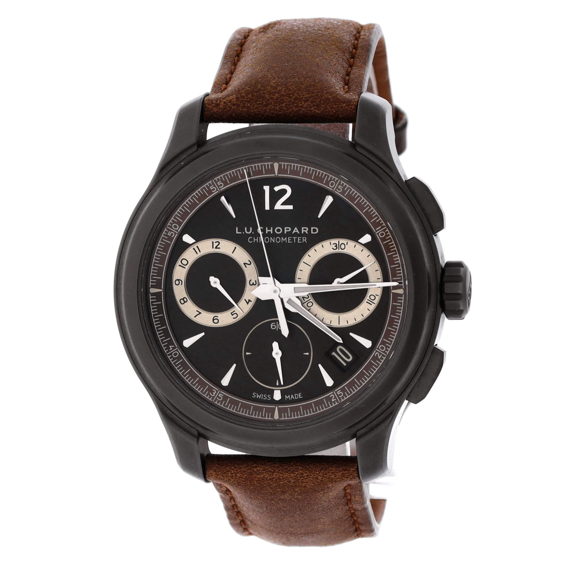L.U.C Chrono One Flyback Automatic Watch Titanium and Leather 42 - Image 3