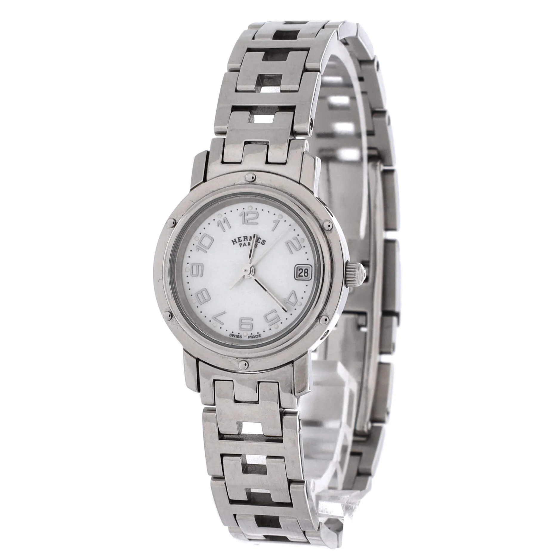 Clipper Quartz Watch Stainless Steel and Mother of Pearl 24 - Image 2