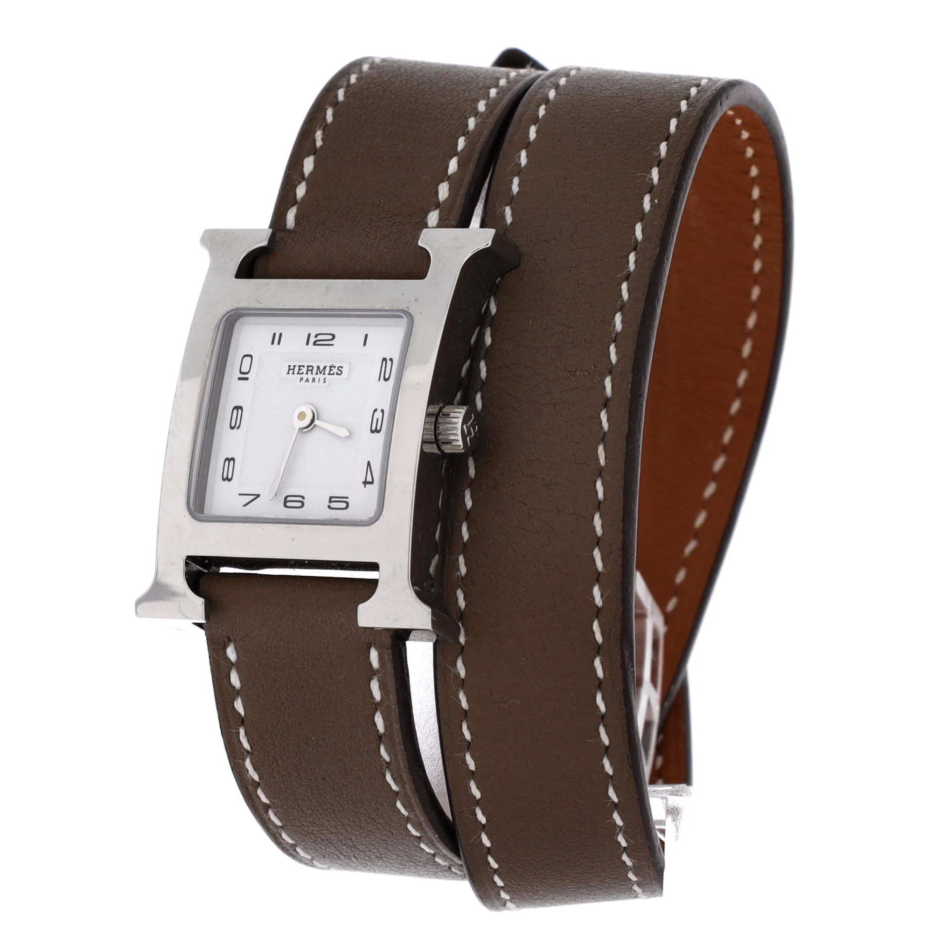 Heure H Double Tour Quartz Watch Stainless Steel and Leather 21 - Image 3