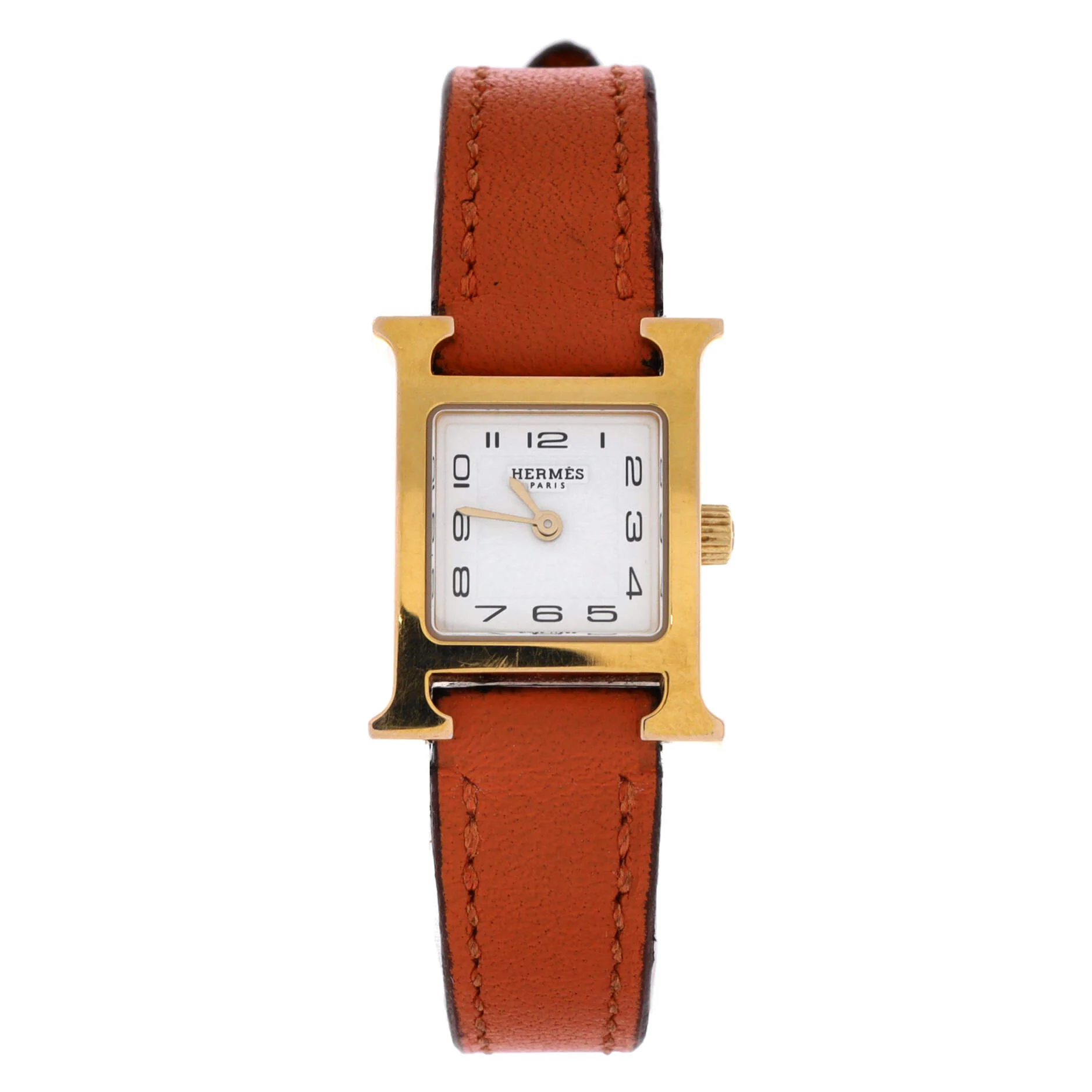 Heure H Quartz Watch Plated Metal and Leather 21