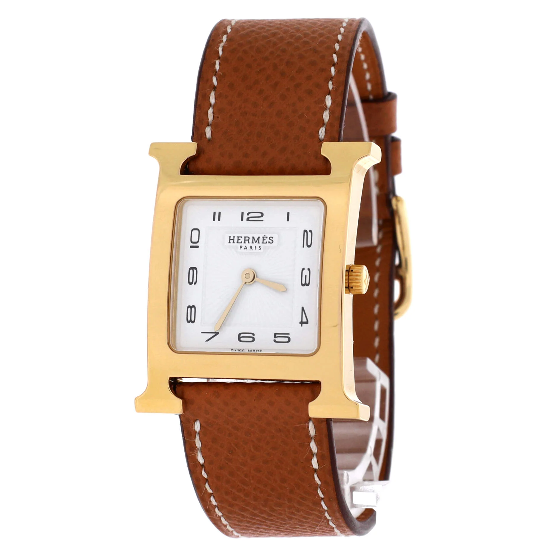 Heure H Quartz Watch Plated Metal and Leather 30 - Image 3