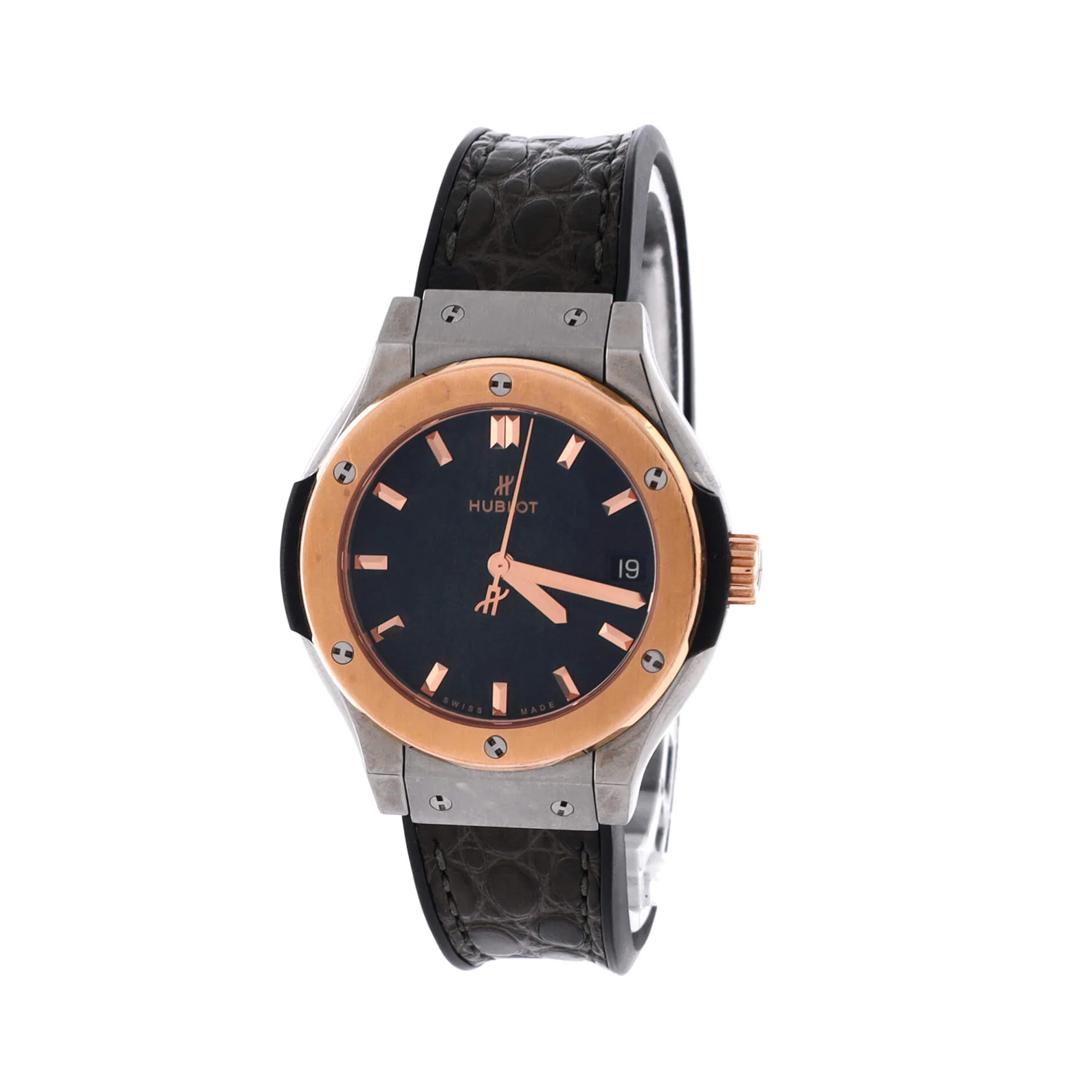 Classic Fusion Quartz Watch Titanium with Rose Gold and Alligator 33 - Image 2