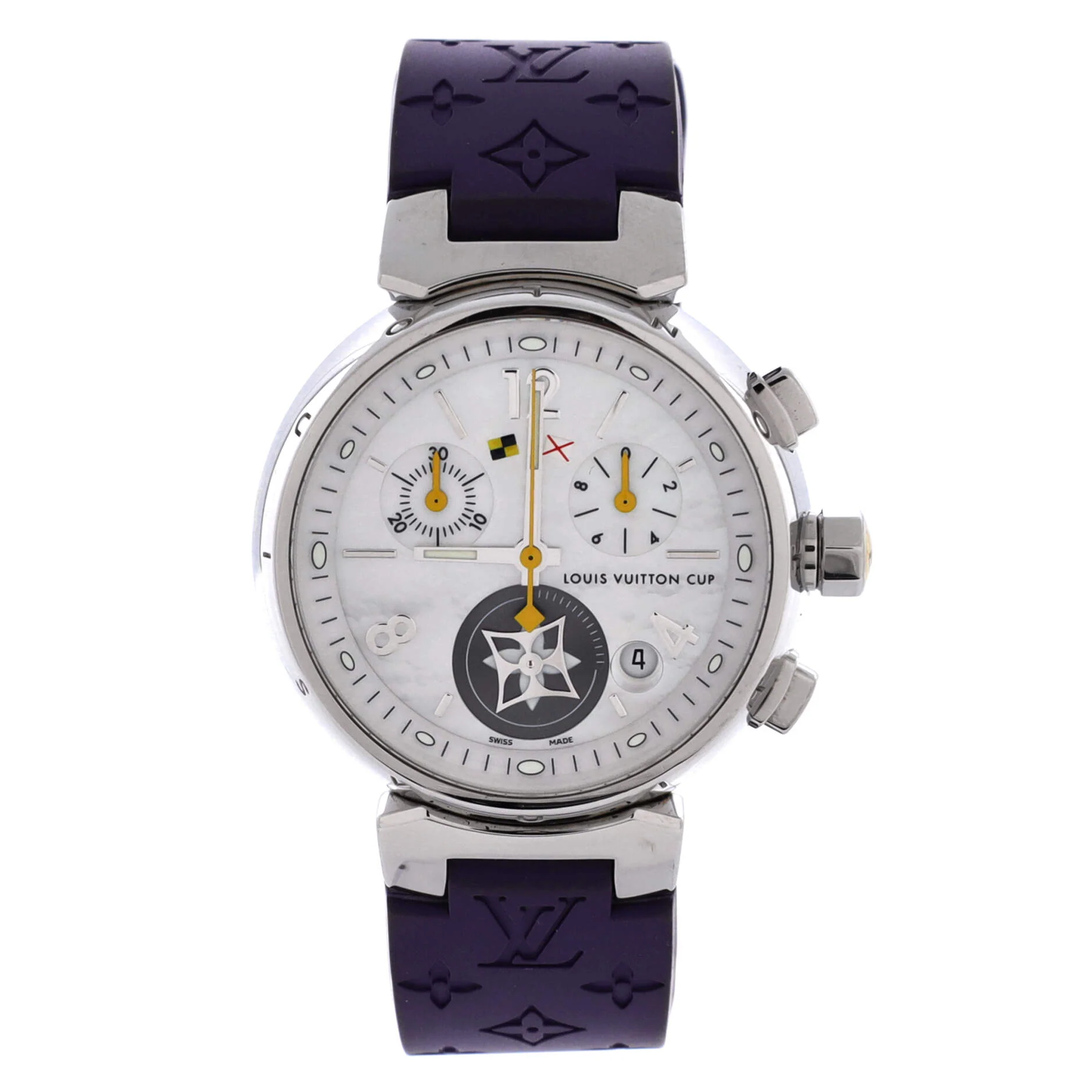 Tambour Lovely Cup Chronograph Quartz Watch Stainless Steel and Rubber 34