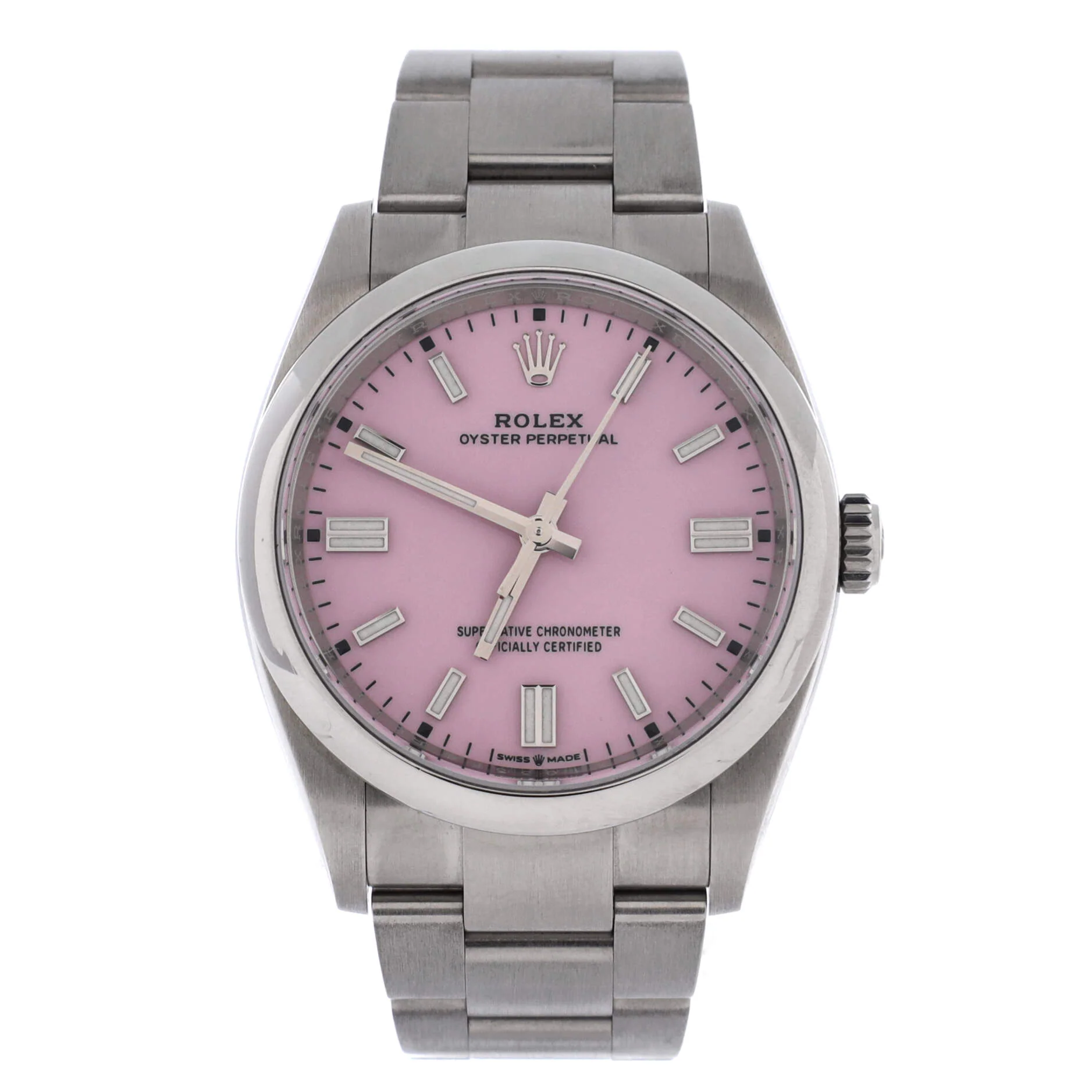 Oyster Perpetual Candy Pink Automatic Watch Stainless Steel 36