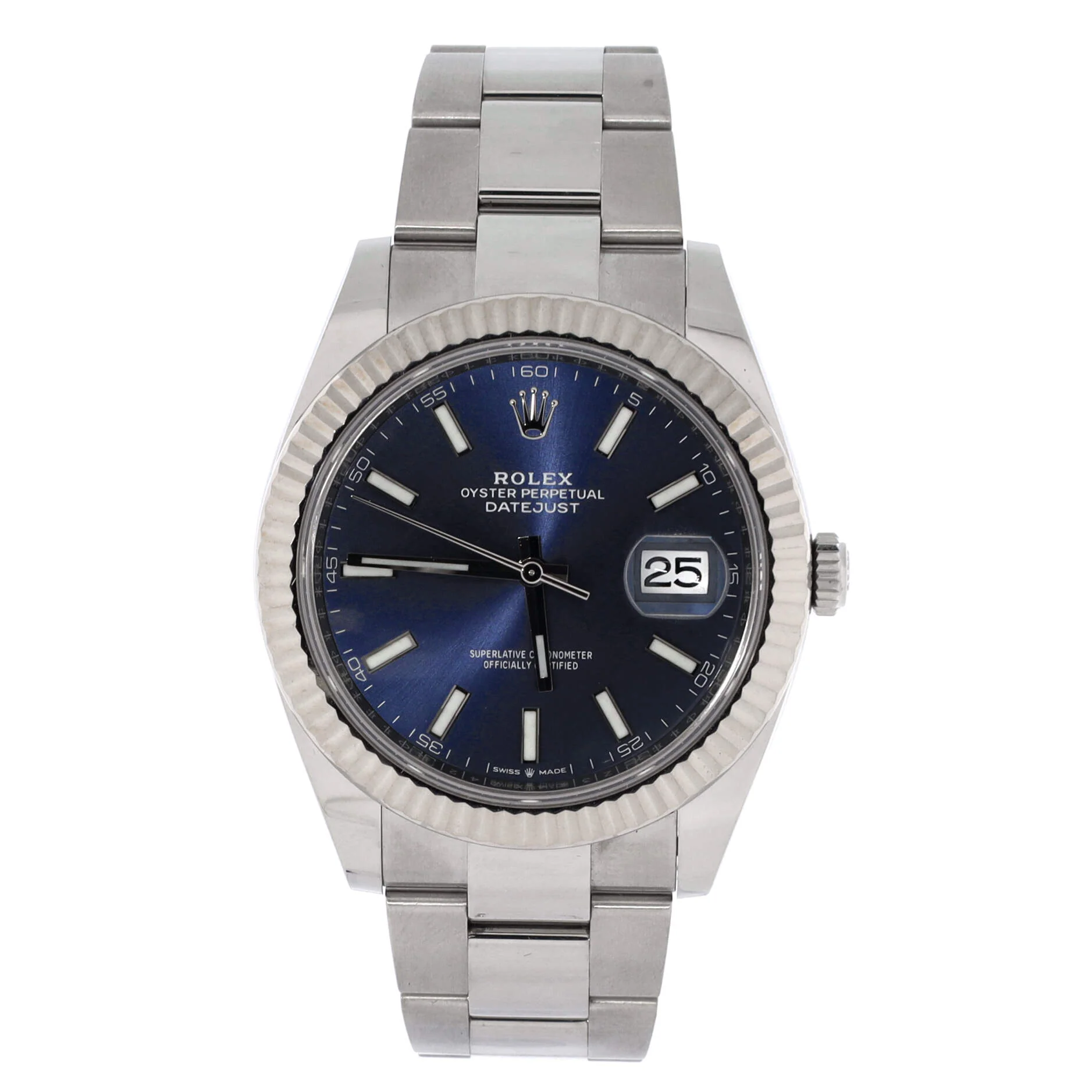 Oyster Perpetual Datejust Automatic Watch Stainless Steel and White Gold 41