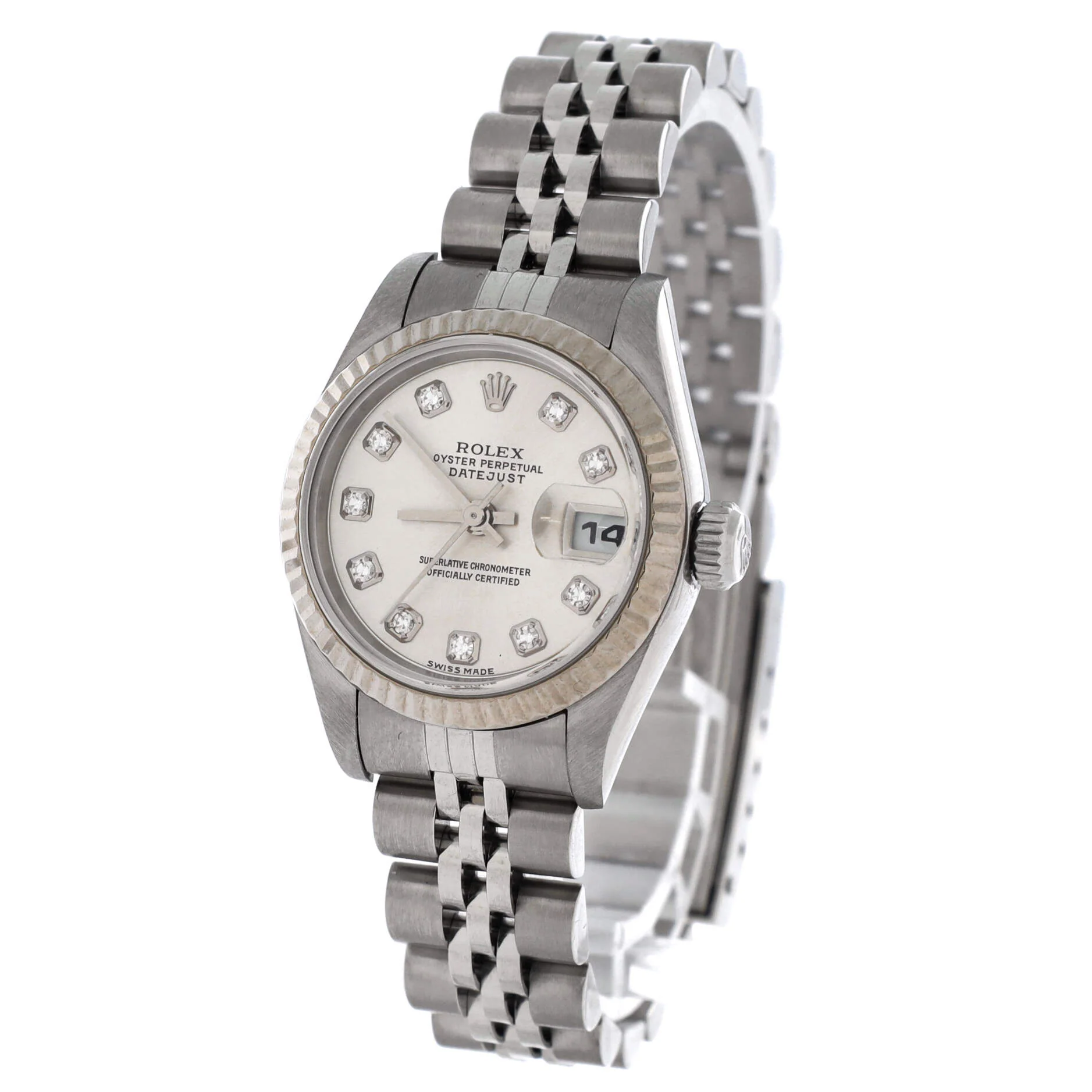 Oyster Perpetual Datejust Automatic Watch Stainless Steel and White Gold with Diamond Markers 26 - Image 2