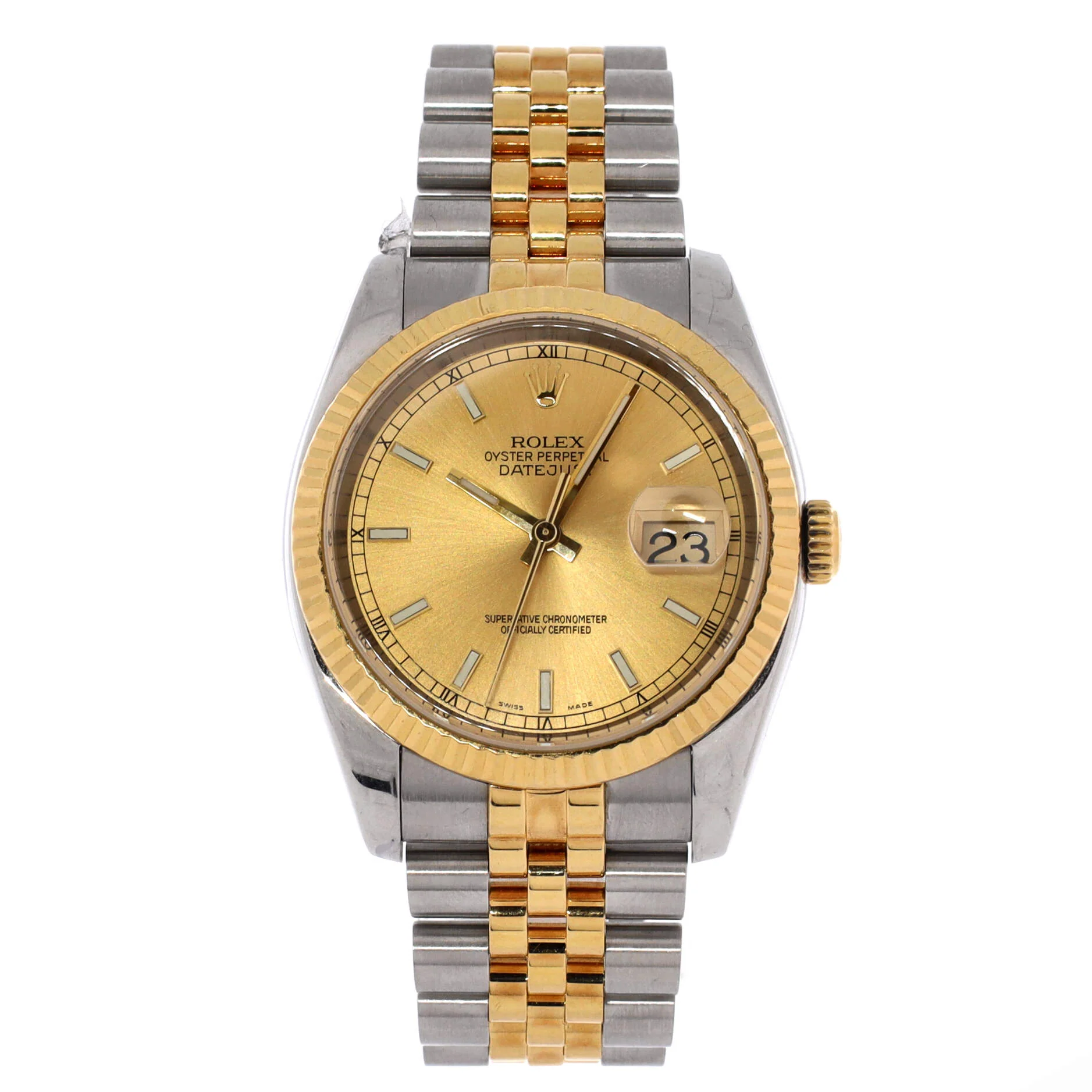 Oyster Perpetual Datejust Automatic Watch Stainless Steel and Yellow Gold 36