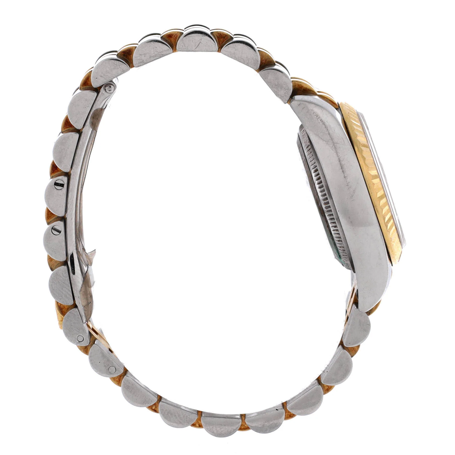 Oyster Perpetual Datejust Automatic Watch Stainless Steel and Yellow Gold with Diamond Markers 26 - Image 3