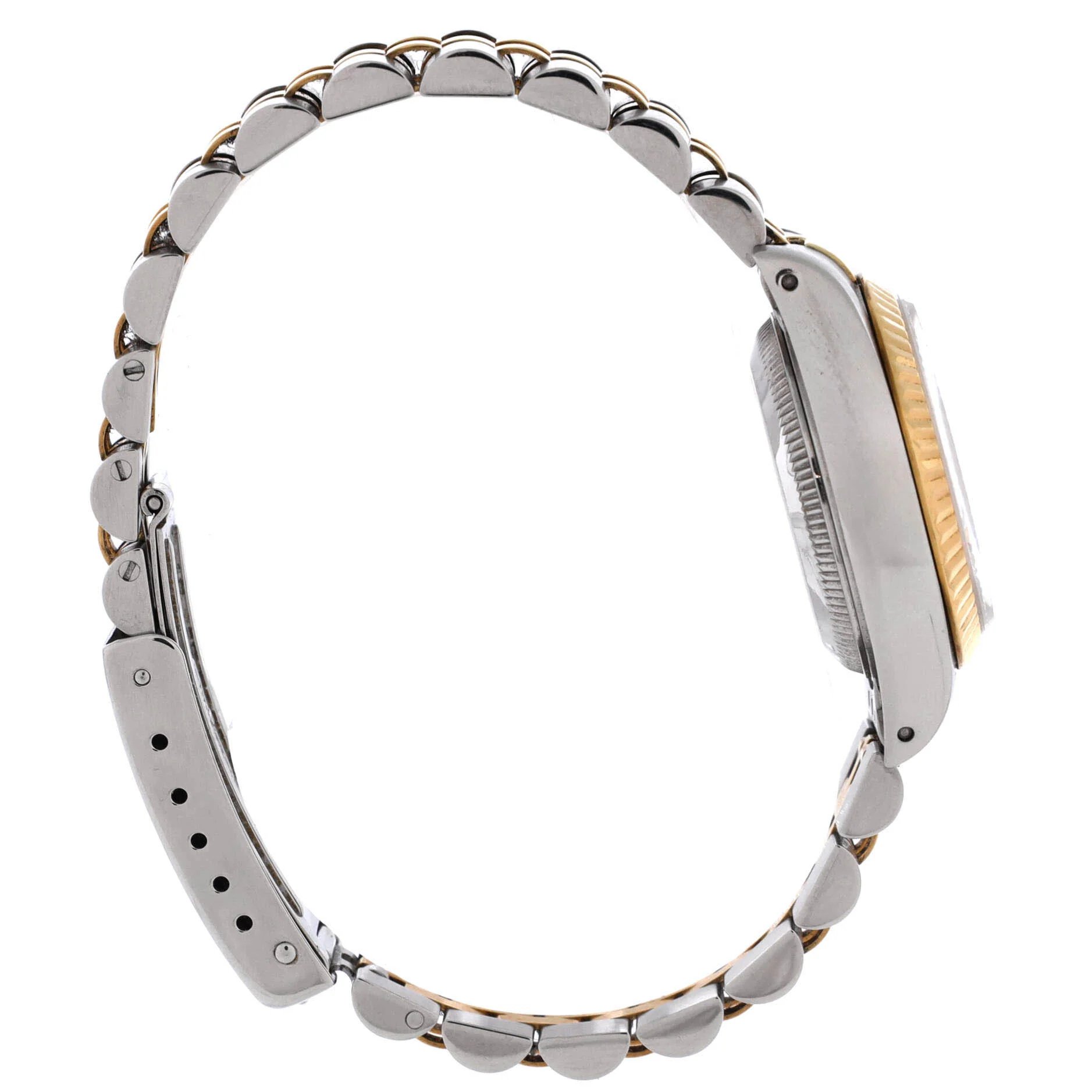 Oyster Perpetual Datejust Automatic Watch Stainless Steel and Yellow Gold with Diamond Markers 26 - Image 4
