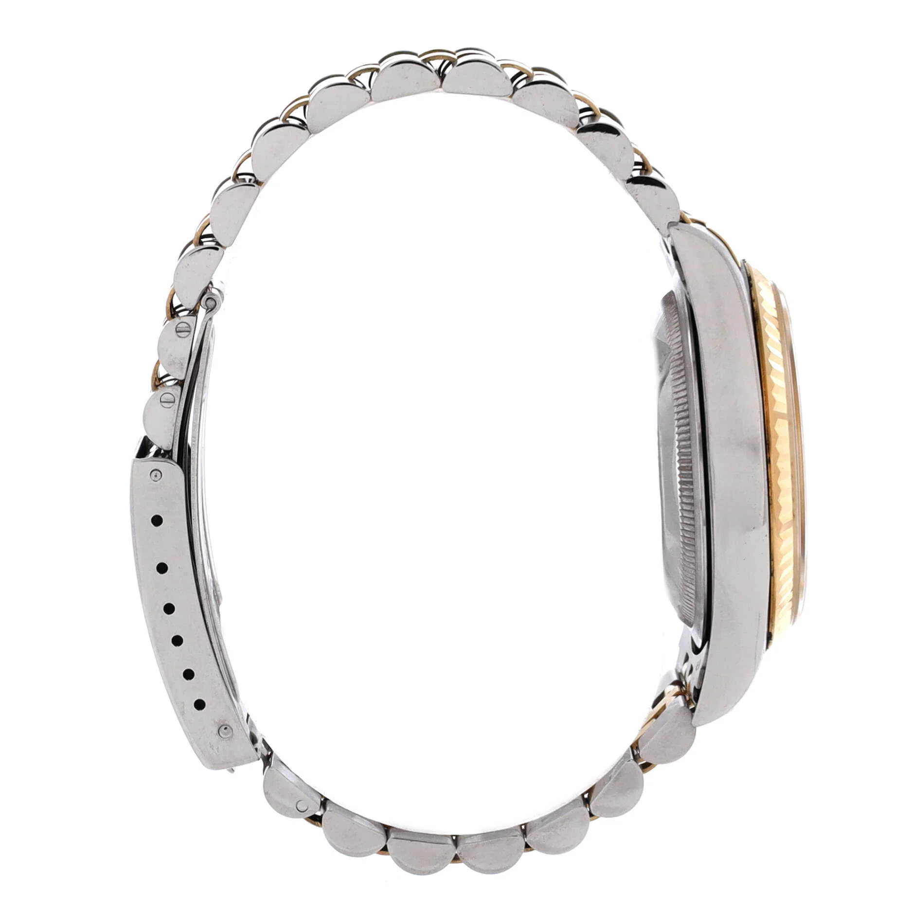 Oyster Perpetual Datejust Automatic Watch Stainless Steel and Yellow Gold with Diamond Markers 36 - Image 3